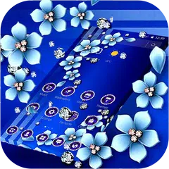 Blue Flower Glitter Diamond Business Theme APK download