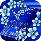 Blue Flower Glitter Diamond Business Theme icône