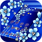 Blue Flower Glitter Diamond Business Theme ไอคอน