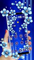 Blue Flower Glitter Diamond Business Theme ภาพหน้าจอ 3