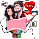 Cartoon Romantic Couple Launcher Theme أيقونة
