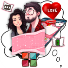 Cartoon Romantic Couple Launcher Theme simgesi