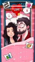 Cartoon Romantic Couple Launcher Theme الملصق