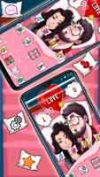 Cartoon Romantic Couple Launcher Theme تصوير الشاشة 1