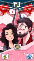 Cartoon Romantic Couple Launcher Theme تصوير الشاشة 3