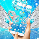 thème cygne diamant bleu argent APK