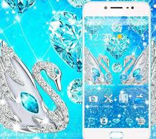 thème cygne diamant bleu argent capture d'écran 2