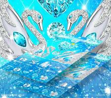 thème cygne diamant bleu argent capture d'écran 3