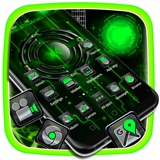 Black Green Technology Launcher Theme 🌀