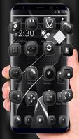 Dark Black Metal Launcher Theme স্ক্রিনশট 1