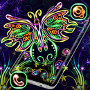 Fluorescent Neon Butterfly Theme APK