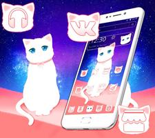Cute Pink Cat Galaxy Launcher Theme 😻 poster