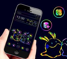 Neon Cartoon Launcher Theme 💥 poster