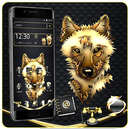 tema del lobo negro dorado oscuro APK