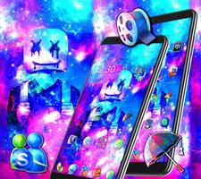 DJ Neon Galaxy Marshmallow Launcher Theme 🎧 capture d'écran 2