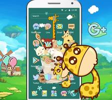 Green Cartoon Giraffe Wallpaper Cute Icon Theme स्क्रीनशॉट 3