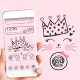 Cute Pink Cartoon Cat Kitty Launcher Theme 😻 icon