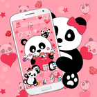 Thème d'amour panda coeur rose🐼 icône