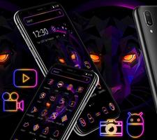Neon Black Panther Launcher Theme✨ screenshot 1