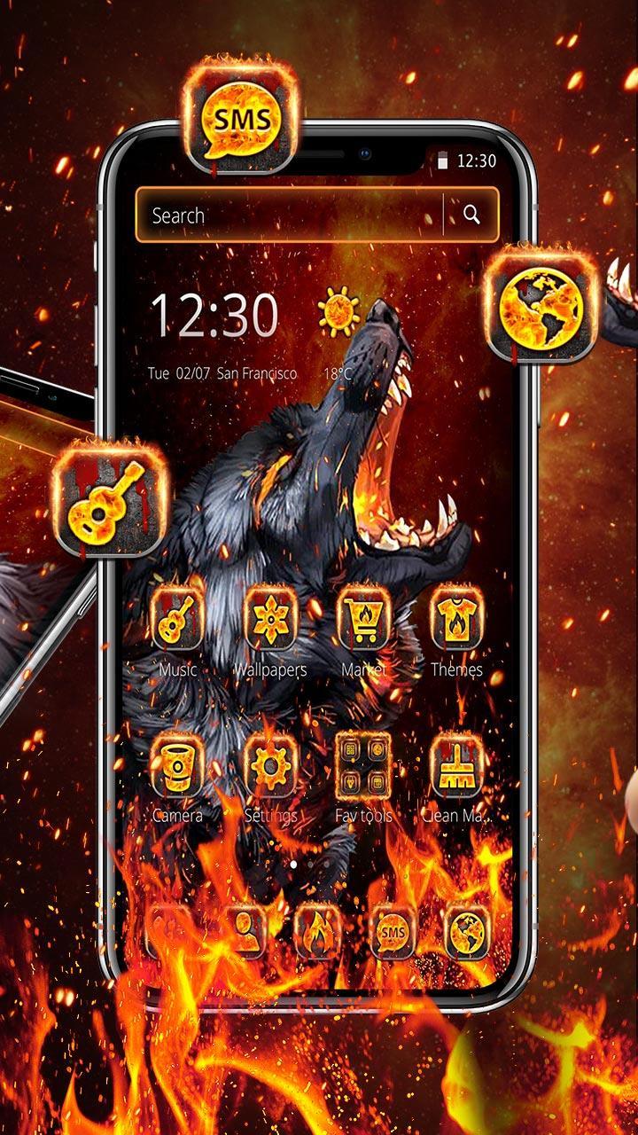 Fire Flaming Wolf Theme For Android Apk Download - flaming adventures roblox