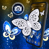 tema del lanzador mariposa azul diamante icono