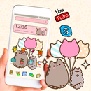 tema de gato de dibujos animados marrón lindo APK
