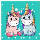 Cute Couple Cartoon Unicorn Theme 🦄 icon