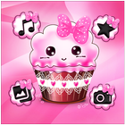 Pink kawaii cupcake Theme icon