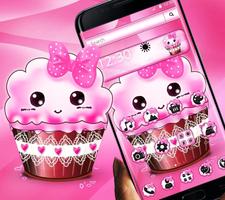 Pink kawaii cupcake Theme screenshot 2