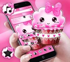 Pink kawaii cupcake Theme screenshot 3