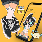 Yellow Fashion Shoes Cartoon Theme Zeichen