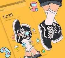 Yellow Fashion Shoes Cartoon Theme imagem de tela 2