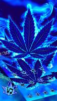 Poster Blue Flame Weed Theme