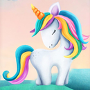 Thème de dessin animé coloré de licorne vintage APK