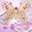 Pink Pearl Diamond Butterfly Theme APK
