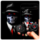 Tema de cráneo negro oscuro hombre 2D APK