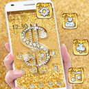 Golden Glitter Dollar Diamond Theme APK
