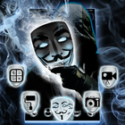 Fake Black Anonymous Mask Theme icône
