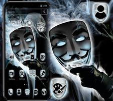 Fake Black Anonymous Mask Theme Affiche