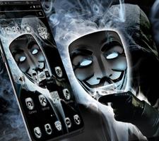Fake Black Anonymous Mask Theme capture d'écran 1