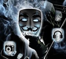 Fake Black Anonymous Mask Theme capture d'écran 2
