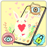 Cute Rabbit Cartoon Launcher Theme 🐇 icon