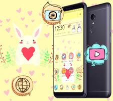 Cute Rabbit Cartoon Launcher Theme 🐇 screenshot 1