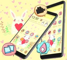 Cute Rabbit Cartoon Launcher Theme 🐇 screenshot 2