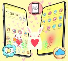 Cute Rabbit Cartoon Launcher Theme 🐇 screenshot 3