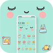 ”Blue Cute Cartoon Sweet Face Theme