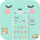 Blue Cute Cartoon Sweet Face Theme biểu tượng