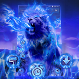 Wild Blue Flame Lion Theme icône