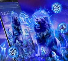 Wild Blue Flame Lion Theme capture d'écran 1