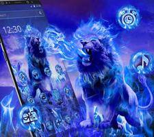 Wild Blue Flame Lion Theme screenshot 1